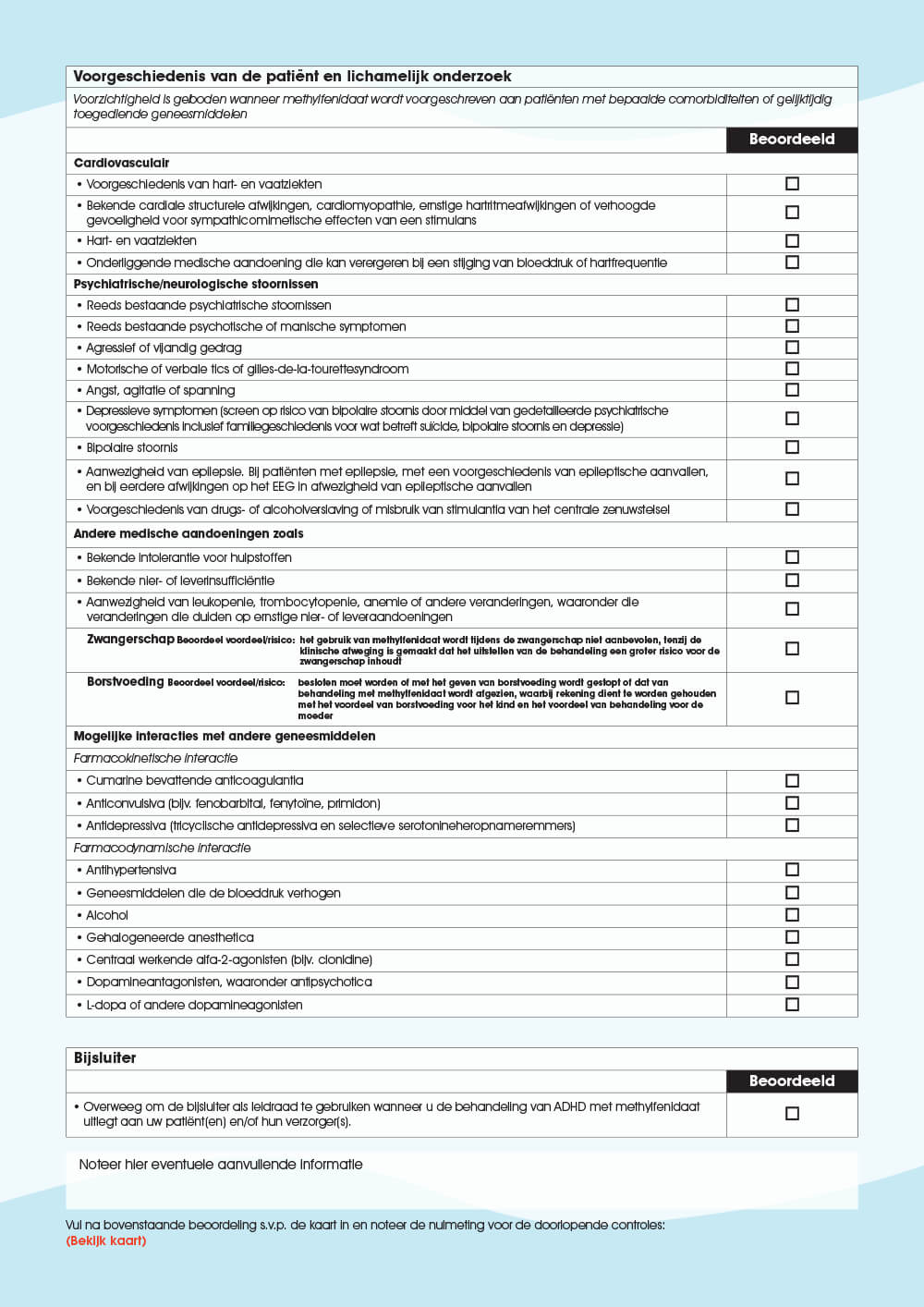 Preview: Checklist 1: Methylfenidaat-checklist voorafgaand aan het voorschrijven